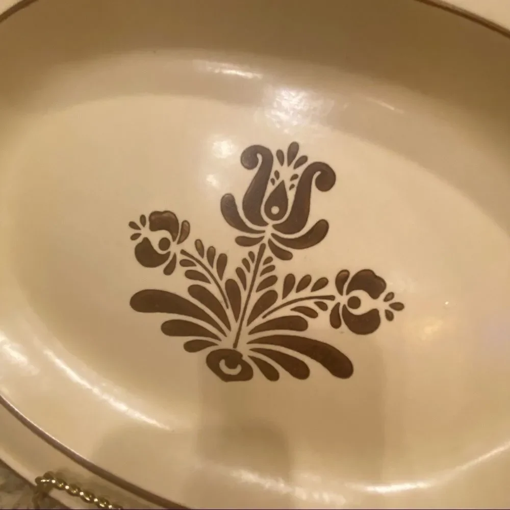 Pfaltzgraff Village Pattern Serving Platter Vintage USA Made 14 x10 inches